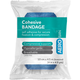 AEROBAN Blue Cohesive Bandage 10cm x 4.5M Wrap/12
